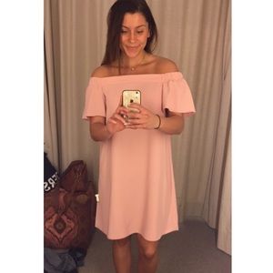 Off the shoulder dress from Topshop!